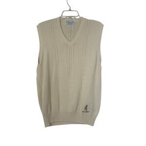 Vintage Men's Pickering Ivory Cream Palm Beach Polo Sweater Vest L/XL